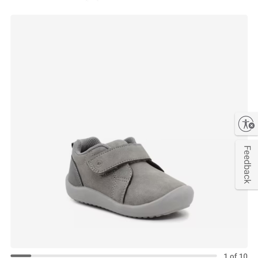 Tristan Gray Sneakers with Velcro Strap and Flexible Sole